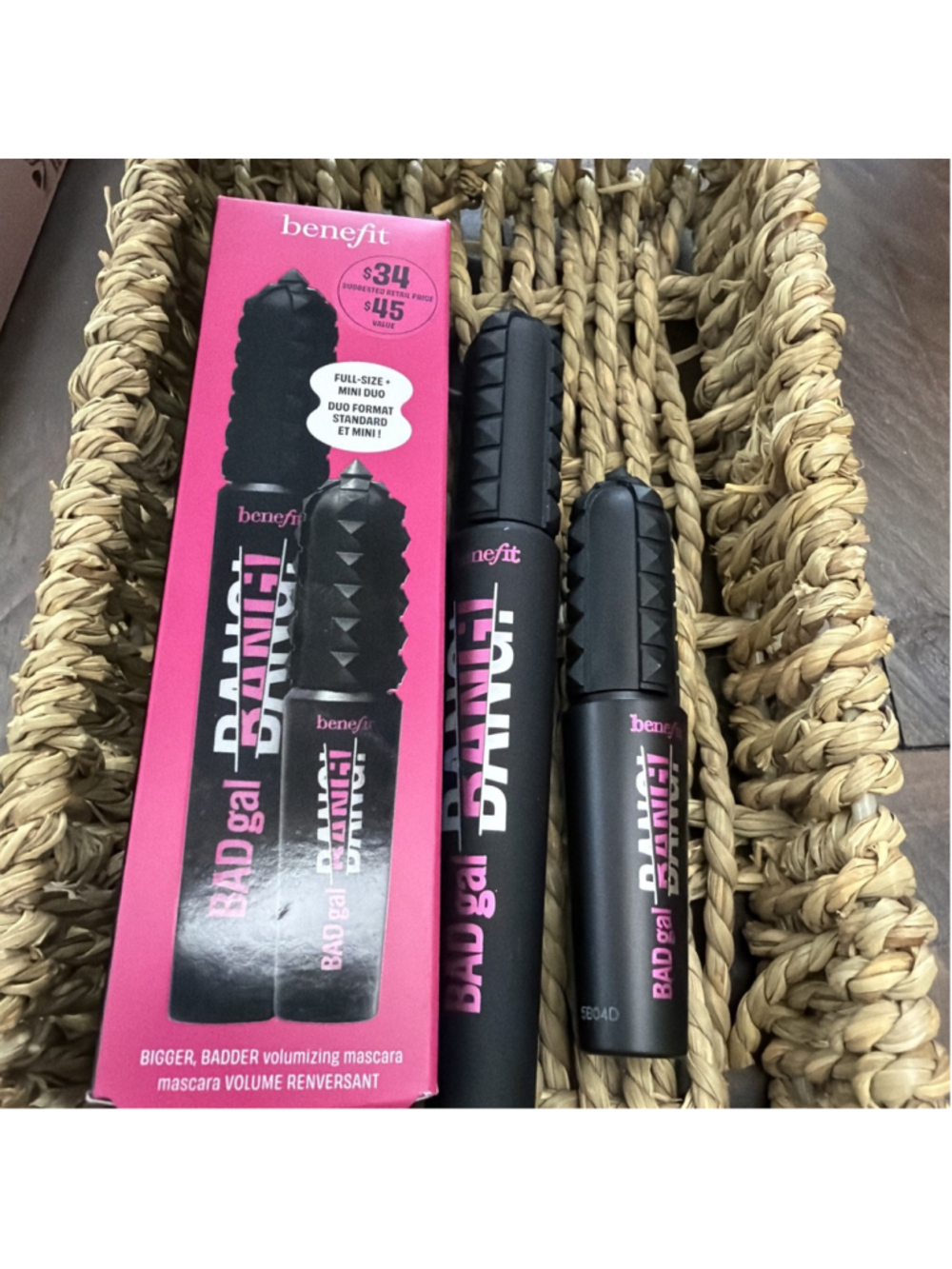 Benefit BADgal BANG! Mascara Duo Intense Pitch Black Full Size + Mini NIB
